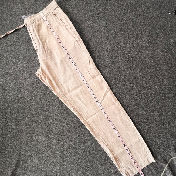 Panama Jack 100% Linen Chino Pants Sz L Khaki Lightweight Straight Leg Vaca - Picture 4 of 9